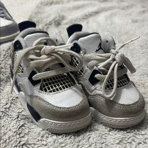 Jordan Kids White and Gray Sneakers